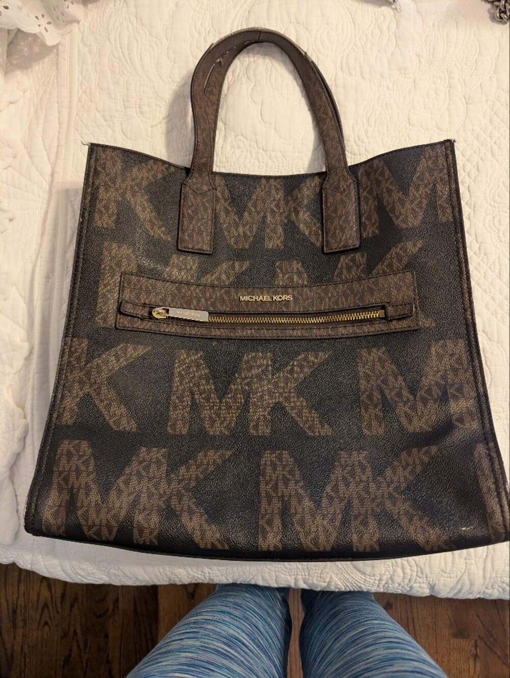 MICHAEL KORS Brown Logo Tote Bag